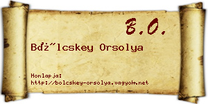 Bölcskey Orsolya névjegykártya