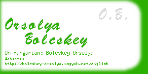 orsolya bolcskey business card