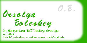 orsolya bolcskey business card